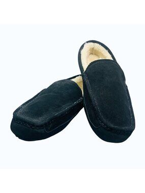 Dream Pairs Men Moccasin Slipper Size 13 Black Fleece Lined Indoor Outdoor